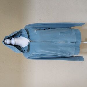Soho Collection J. Lohr Aqua Blue Full Zip Cotton Hoodie Size XL